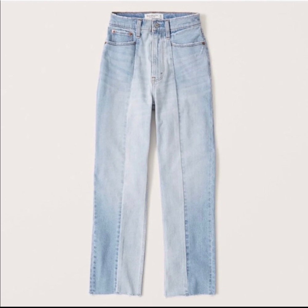 Abercrombie & Fitch Curve Love High Rise Straight Ankle Jeans